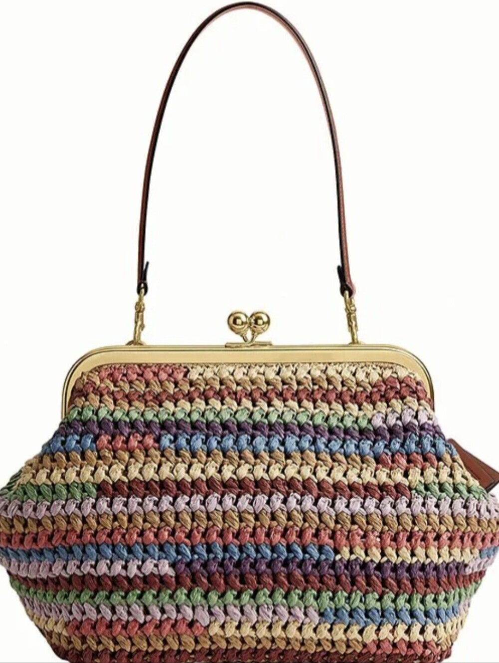 COACH Kisslock Medium Multi Straw Frame Bag 27 - Picture 7 of 12